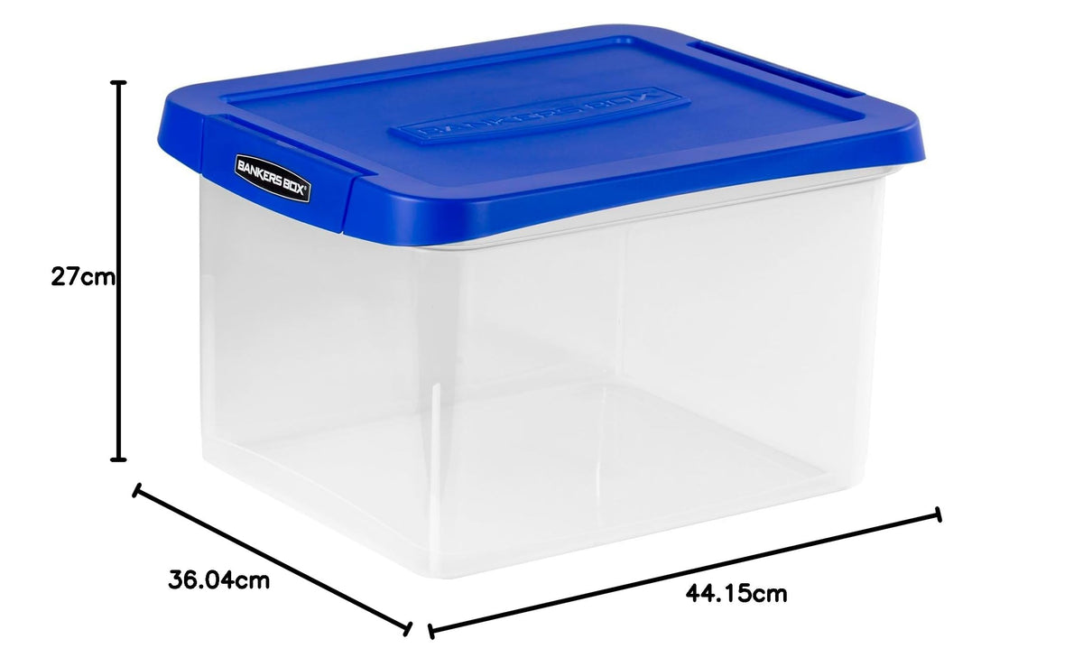 Bankers Box Heavy Duty Plastic File Storage Box with Hanging Rails, Letter/Legal, 1 Pack (0086205)