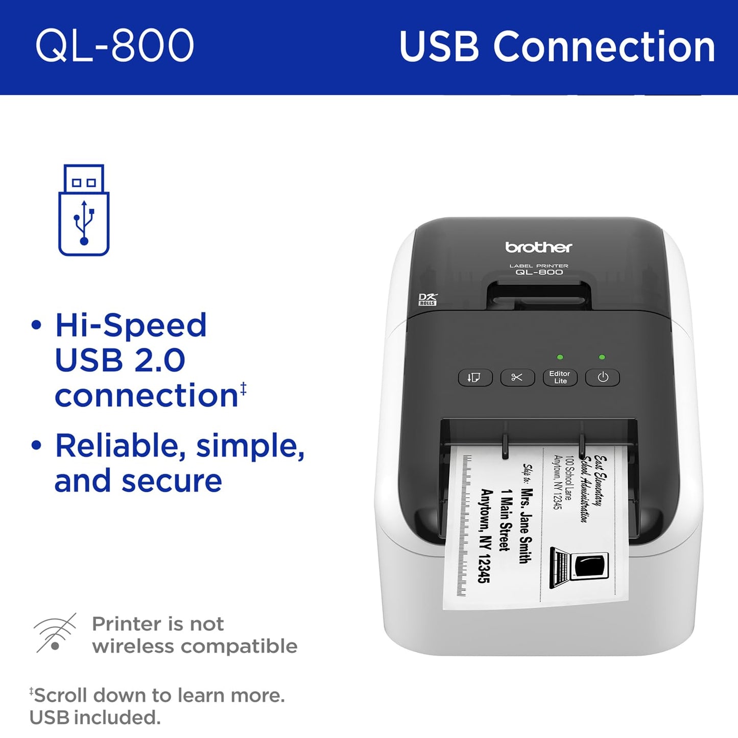Brother QL-800 High-Speed Professional Label Printer Brother