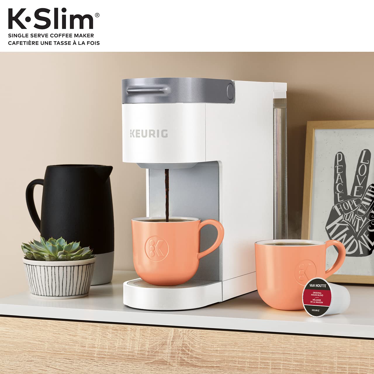 Keurig K-Slim Single Serve K-Cup Pod Coffee Maker, Featuring Simple Push Button Controls and MultiStream Technology, White π All In One Marketplace Canada