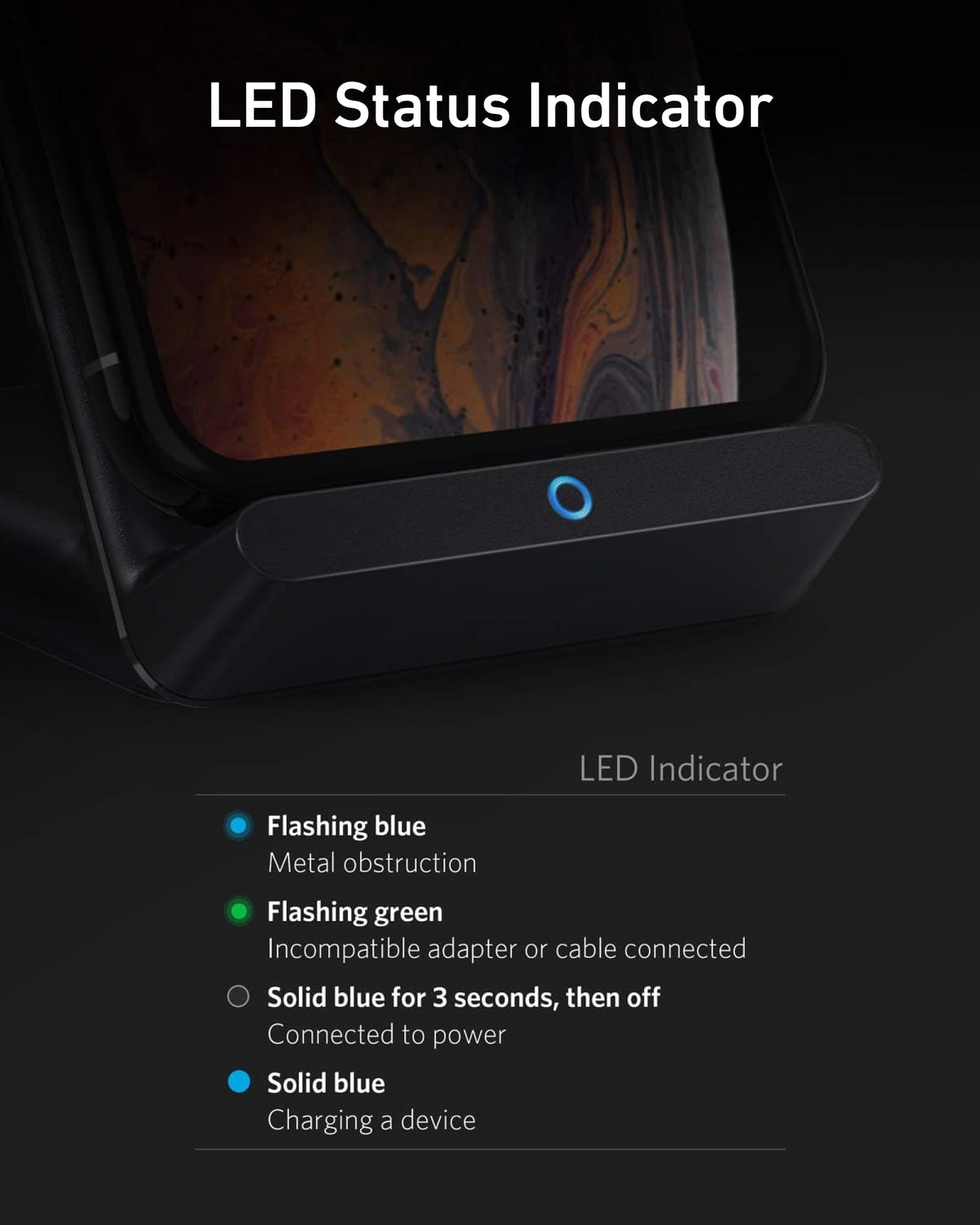 Anker 313 Wireless Charger (Stand), Qi-Certified for iPhone 15/14 / 13/12 / 11 / X / 8, 10W Max for Galaxy S23 / S22 / S21, Micro-USB (9V / 2A Adapter Required, Not Included)