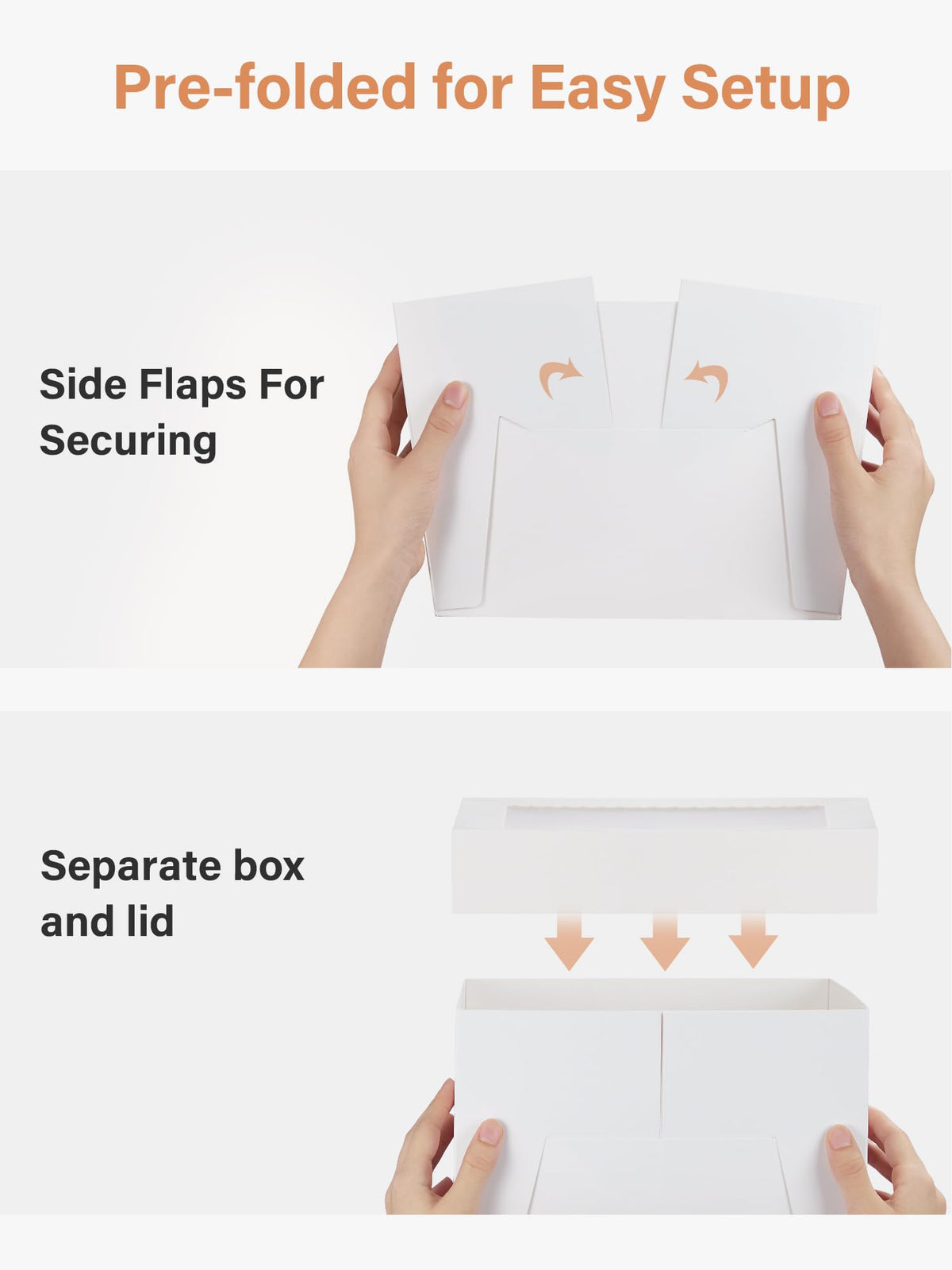 40Pcs 10x10x8 Inch Cake Boxes Set, (20Pcs Boxes+20Pcs Boards), White Tall Cardboard Containers for Multi-Layer Desserts, Perfect for Decorating, Mother's Day & Bakery Use 🍁 All In One Marketplace Canada