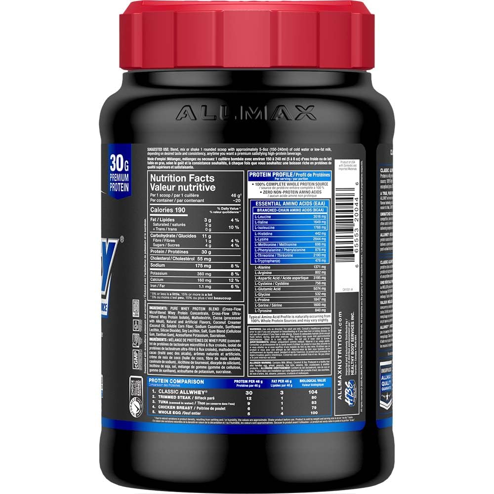 ALLMAX AllWhey Classic Whey Protein Powder, Chocolate, 2 lb