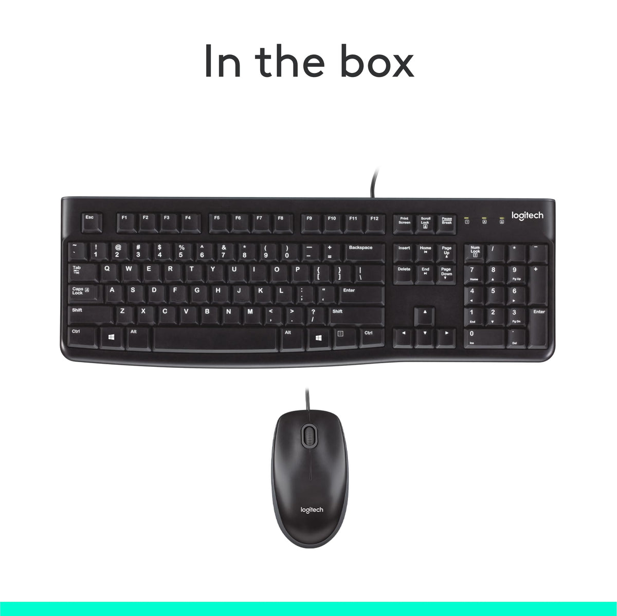 Logitech MK120 Full Size Wired Keyboard and Mouse Combo - Black