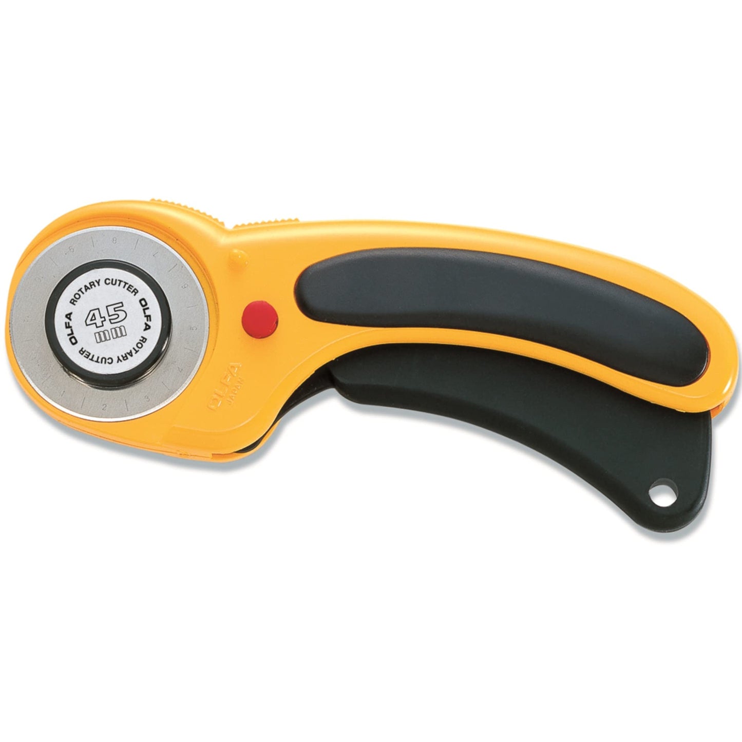 OLFA 45mm Ergonomic Rotary Cutter (RTY-2/DX) - Rotary Fabric Cutter w/Blade Cover & Squeeze Trigger for Quilting, Sewing, Crafts, Replacement Blade: OLFA RB45-1H Olfa