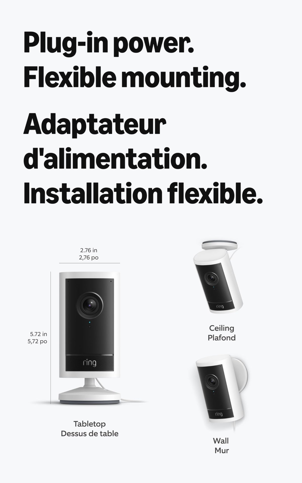 Ring Outdoor Cam Pro, Plug-In (Newest Model) — Retinal 4K with wide-angle video, 10x Enhanced Zoom, and Low-Light Sight, White