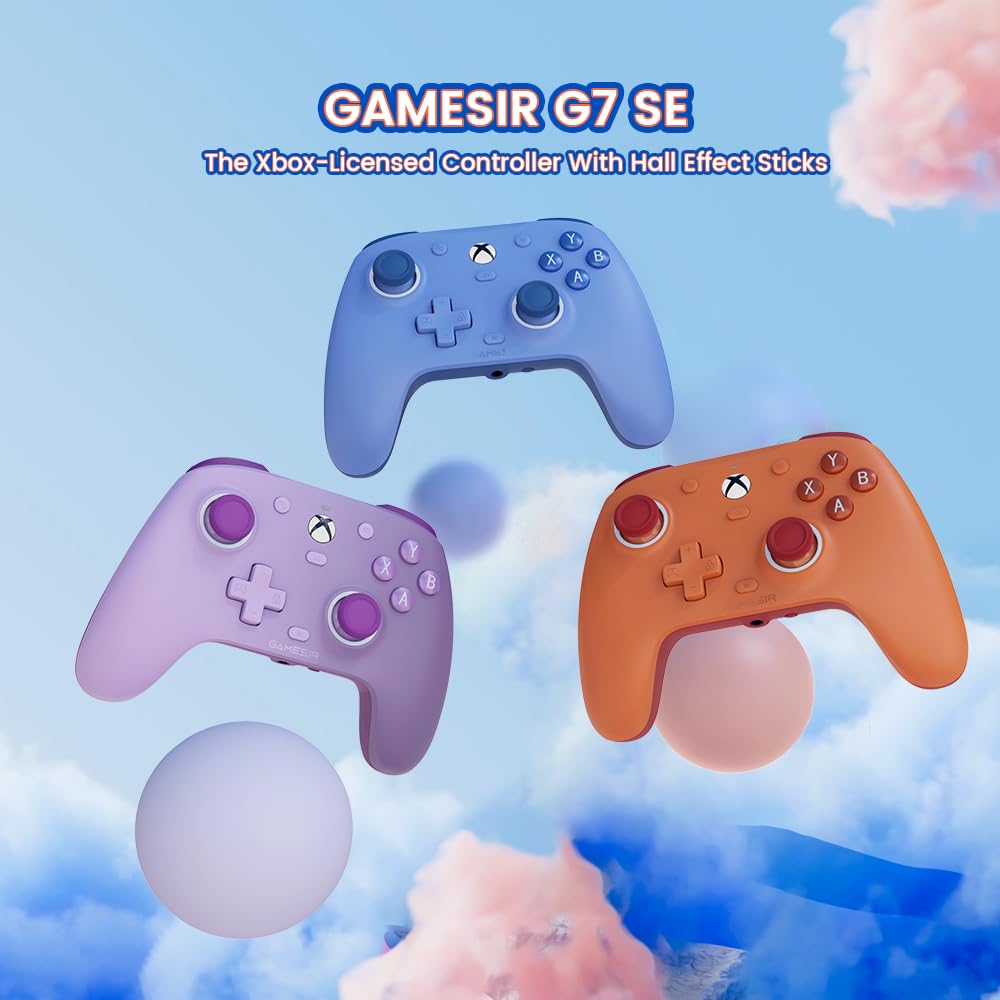 GameSir G7 SE Wired Controller for Xbox Series X|S, Xbox One & Windows 10/11, Plug and Play Gaming Gamepad with Hall Effect Joysticks/Hall Trigger, 3.5mm Audio Jack - Blue