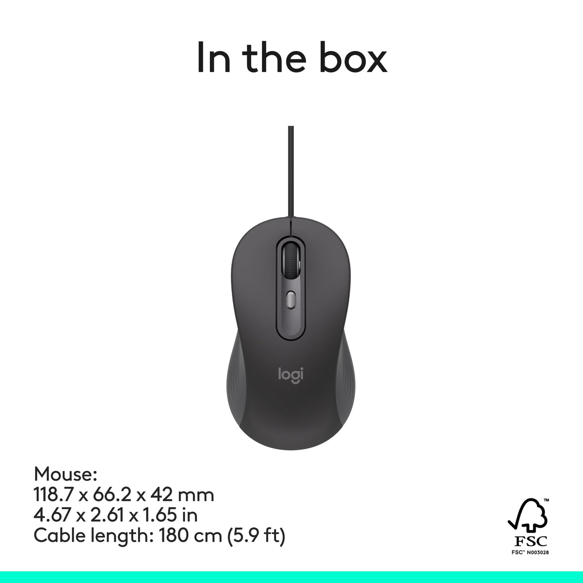 Logitech Signature for Business Wired M520 L Optical Mouse USB - Graphite