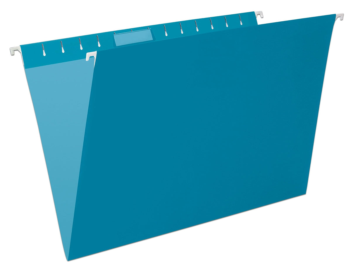 Pendaflex Hanging File Folders, Legal Size, Teal, 25-Pack, Durable Paper Stock, Coated Rods for Smooth Sliding, Kraft Interior to Prevent Misfiling, for Office or Home Filing Systems