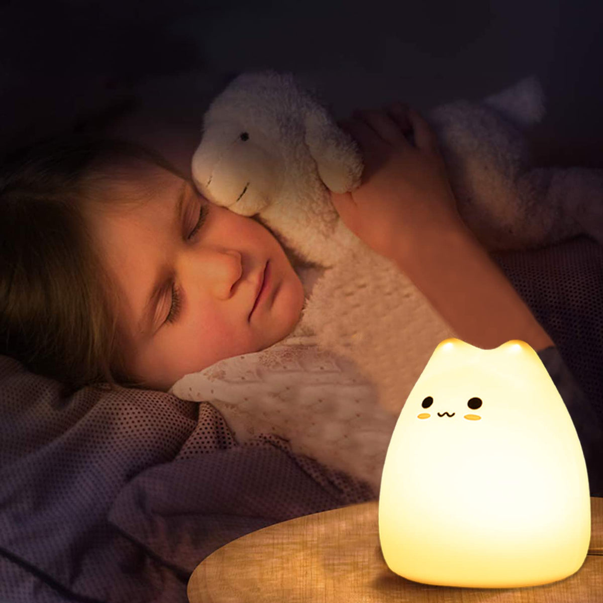 ZKLiLi Kids Night Light Cat Lamp, Kitty Night Light for Kids Silicone Kawaii lamp Cute Nightlight for Toddler Baby Girl Birthday Gifts, Halloween Christmas Gifts 🍁 All In One Marketplace Canada