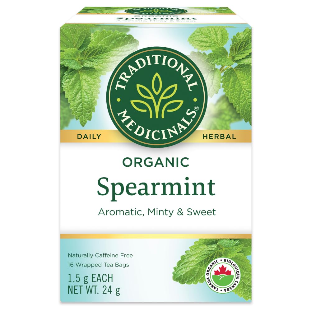 Traditional Medicinals Organic Spearmint Herbal Tea – 6 Pack (96 Tea Bags)