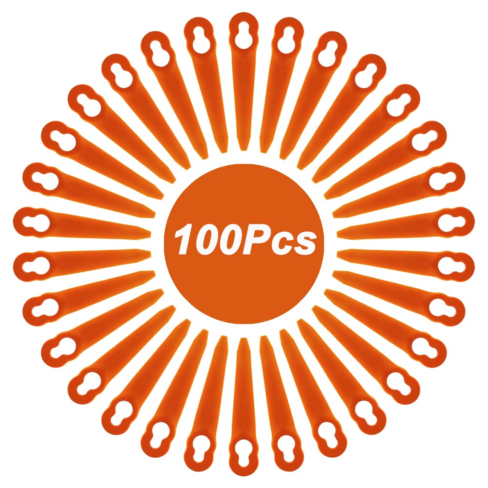 FourShow 100Pcs Plastic Replacement Blades Compatible with STIHL Polycut 2-2 Polycut 3-2 Grass Trimmer FSA 45 FSA 57 FSE 52,Sun Joe 24V-GT10, Redback Swift 40V - Available at All In One Marketplace Canada