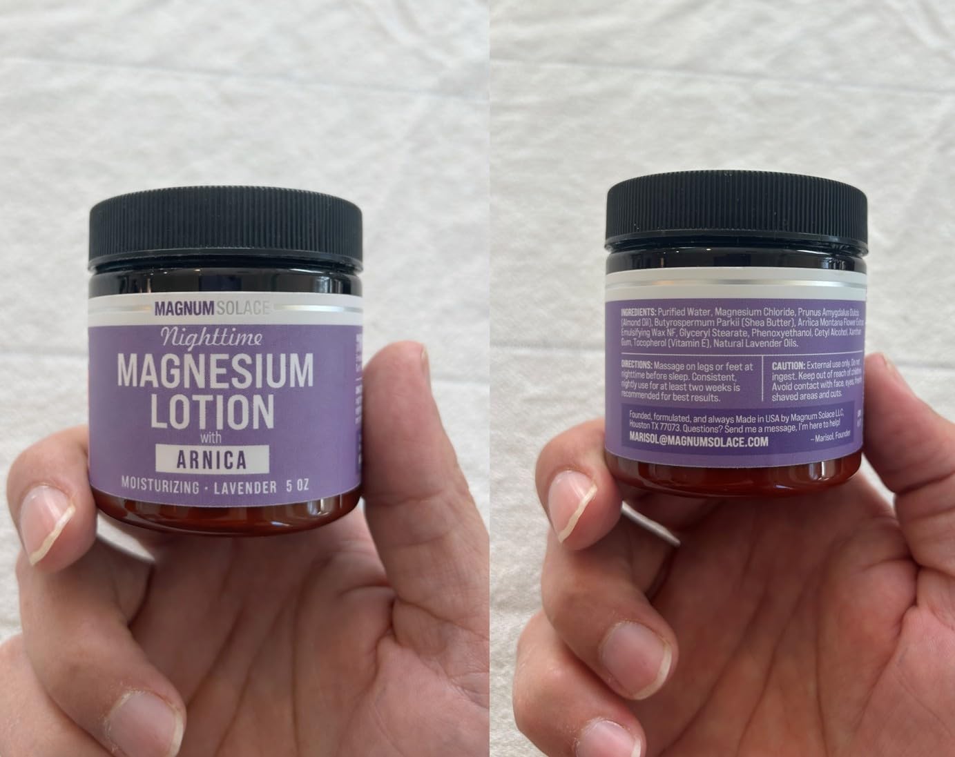 Nighttime Magnesium Lotion with Arnica – Highly Concentrated Magnesium for Muscles & Joints – Apply to Legs or Feet Before Bed – Skin-Friendly - Available at All In One Marketplace Canada