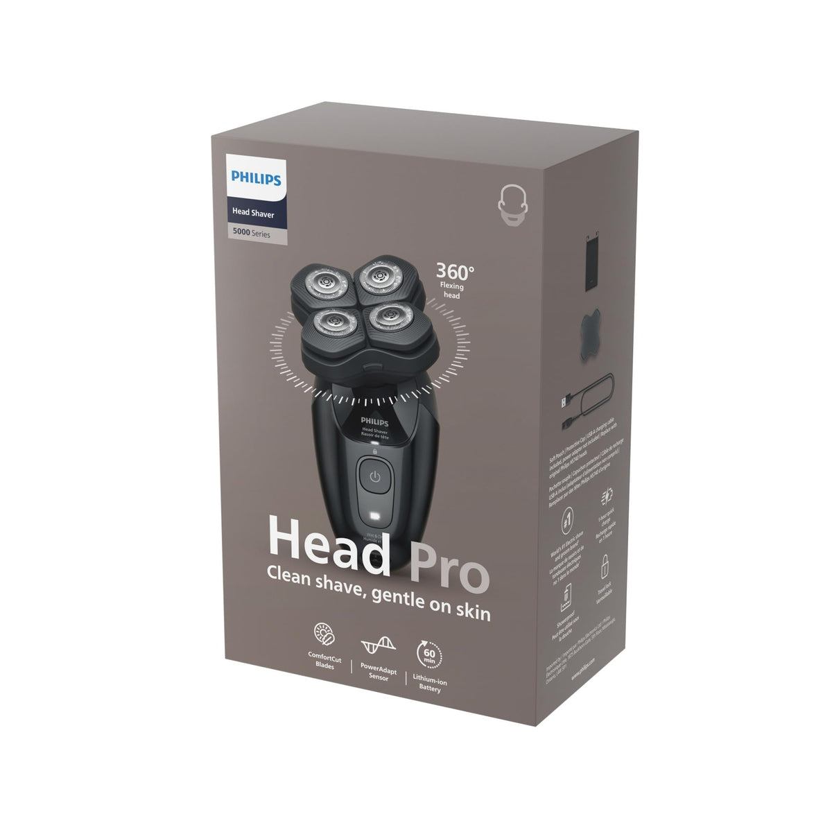 Philips Head Shaver Pro 5000, 360° Flexing Head, ComfortCut Blades