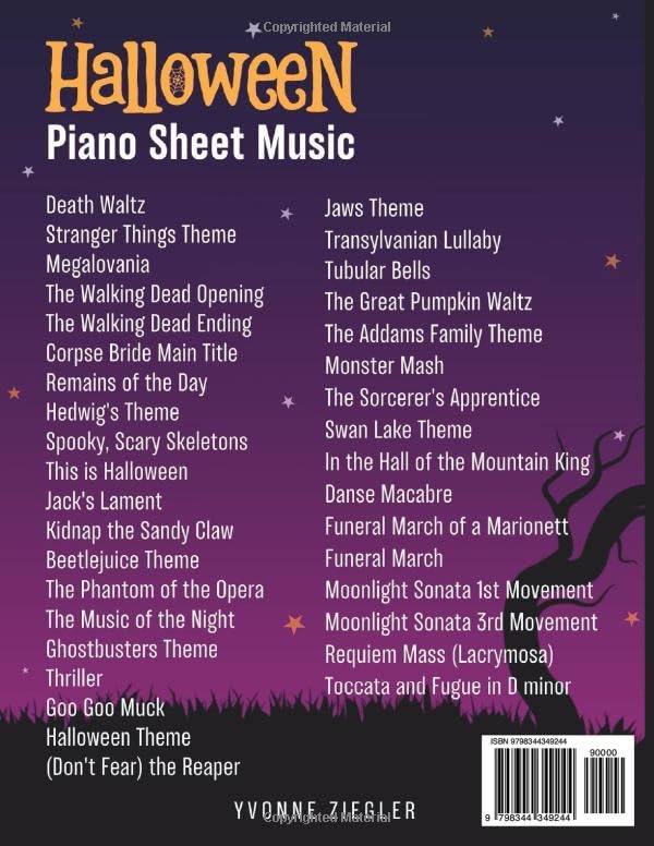Partitions de piano pour Halloween : 36 morceaux et pièces effrayants pour débutants et niveaux intermédiaires (+ audio gratuit)