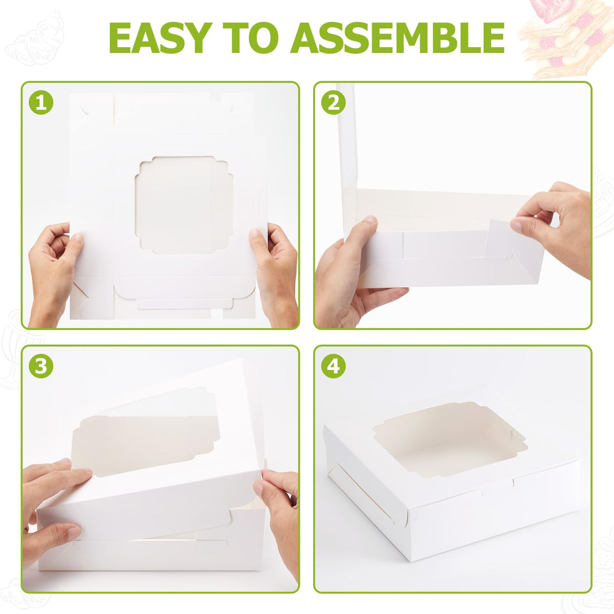 YODYZJ Cookie Boxes with Window, Pack of 20, 8x8x2.5 Inches đ All In One Marketplace Canada
