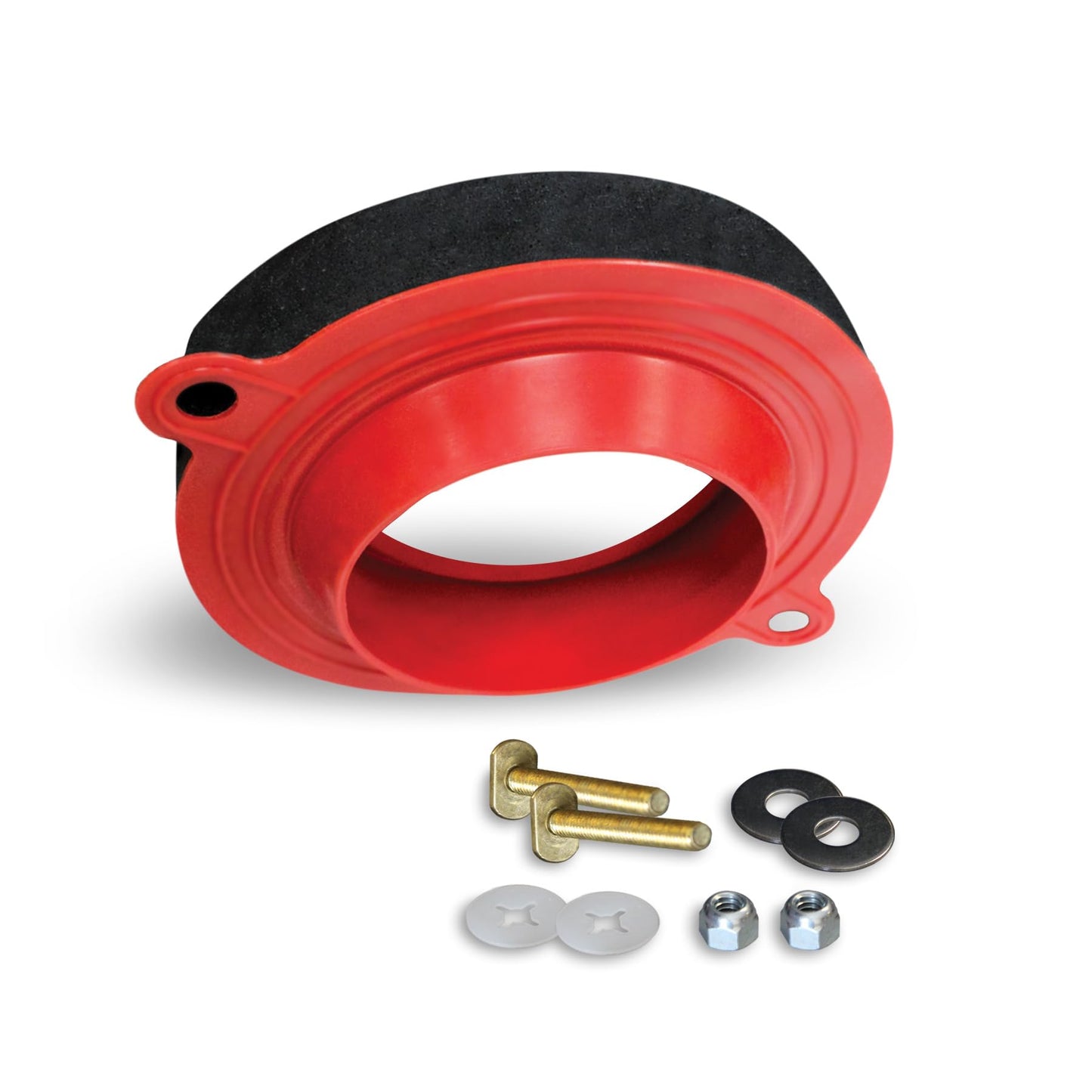 Korky 6000BP Toilet Wax Free 3" Rubber Seal Kit with Hardware, Red Korky