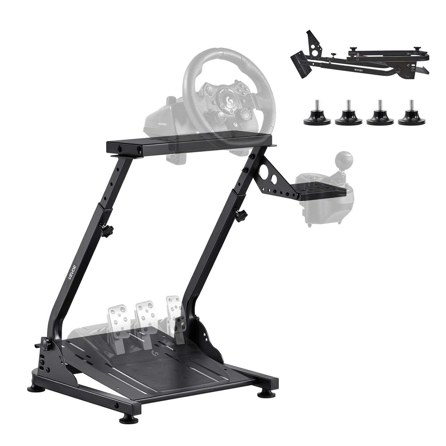 VEVOR Racing Wheel Stand, Adjustable & Foldable Simulator Stand for Logitech G29 G27 G920 G923, Thrustmaster T300RS T300GT T248 TS-PC TSXW Gaming Cockpit,Pedals Simulator NOT Included 🍁 All In One Marketplace Canada