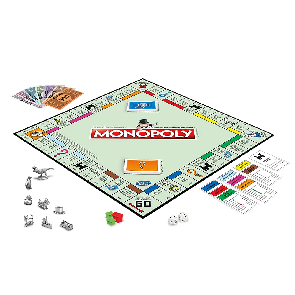 Monopoly Board Game, Family Board Games for Adults and Kids, Family Games, 2 to 6 Players, Strategy Games for Kids,, Ages 8 and Up