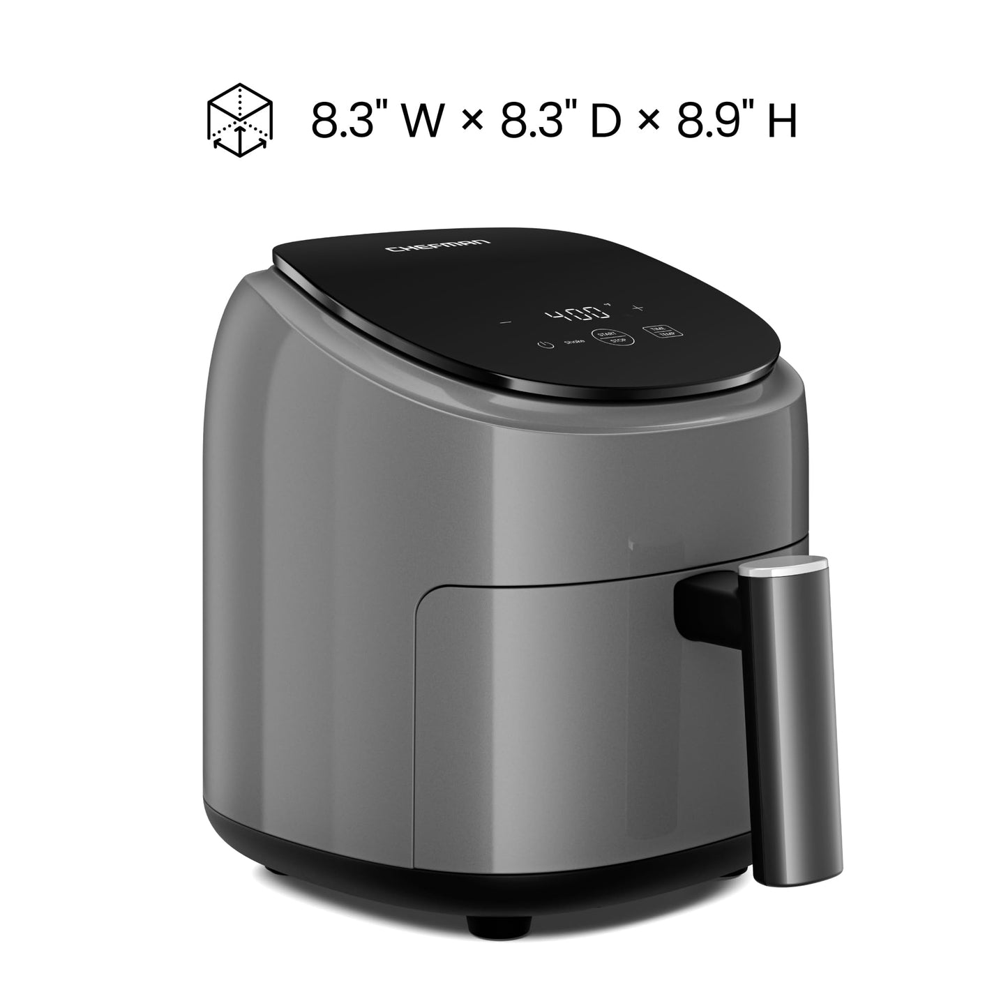 Chefman 2 Qt Mini Air Fryer – Compact and Space-Saving Air Fryer, PFAS-Free Nonstick Basket, Quick & Easy Meals in Minutes, Perfect for Apartments and Dorms, Digital Timer and Shake Reminders – Grey - Available at All In One Marketplace Canada