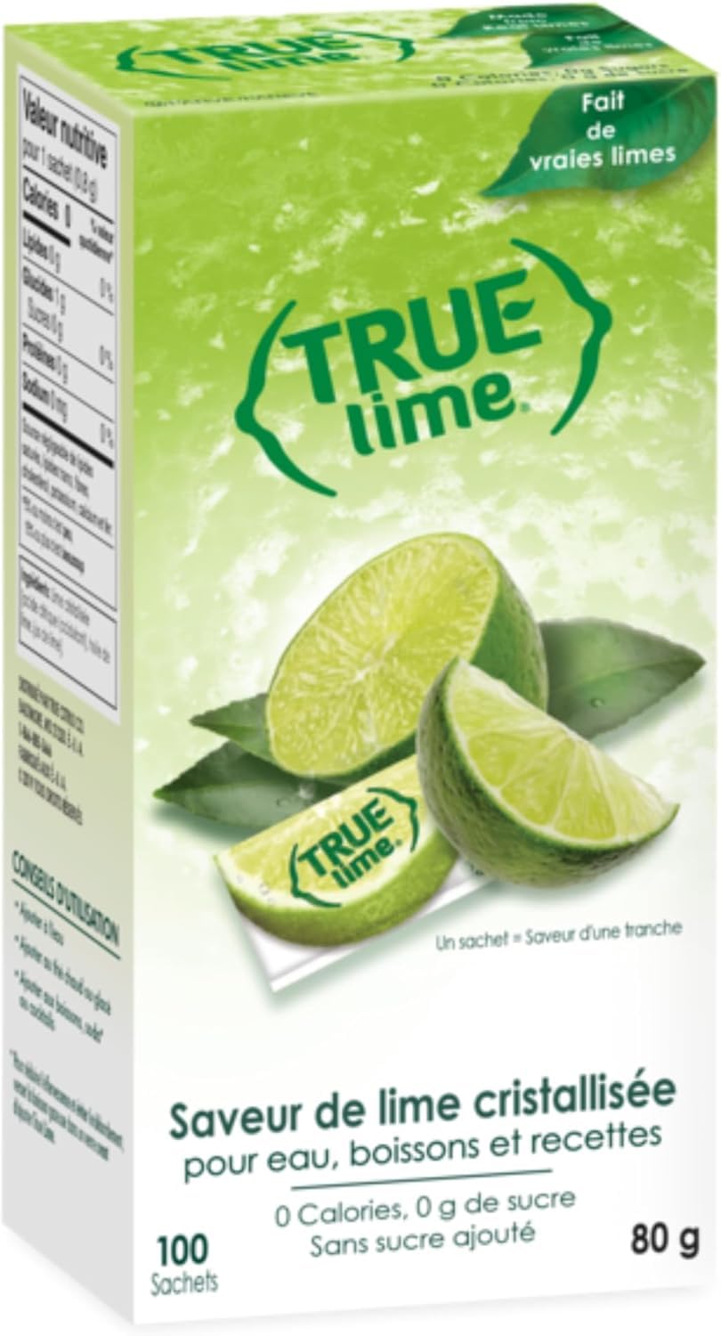 True Lime Water Enhancer - 100% Natural, Sugar-Free, Zero Calories - Single-Serve Packets, 100 Count (Pack of 2)