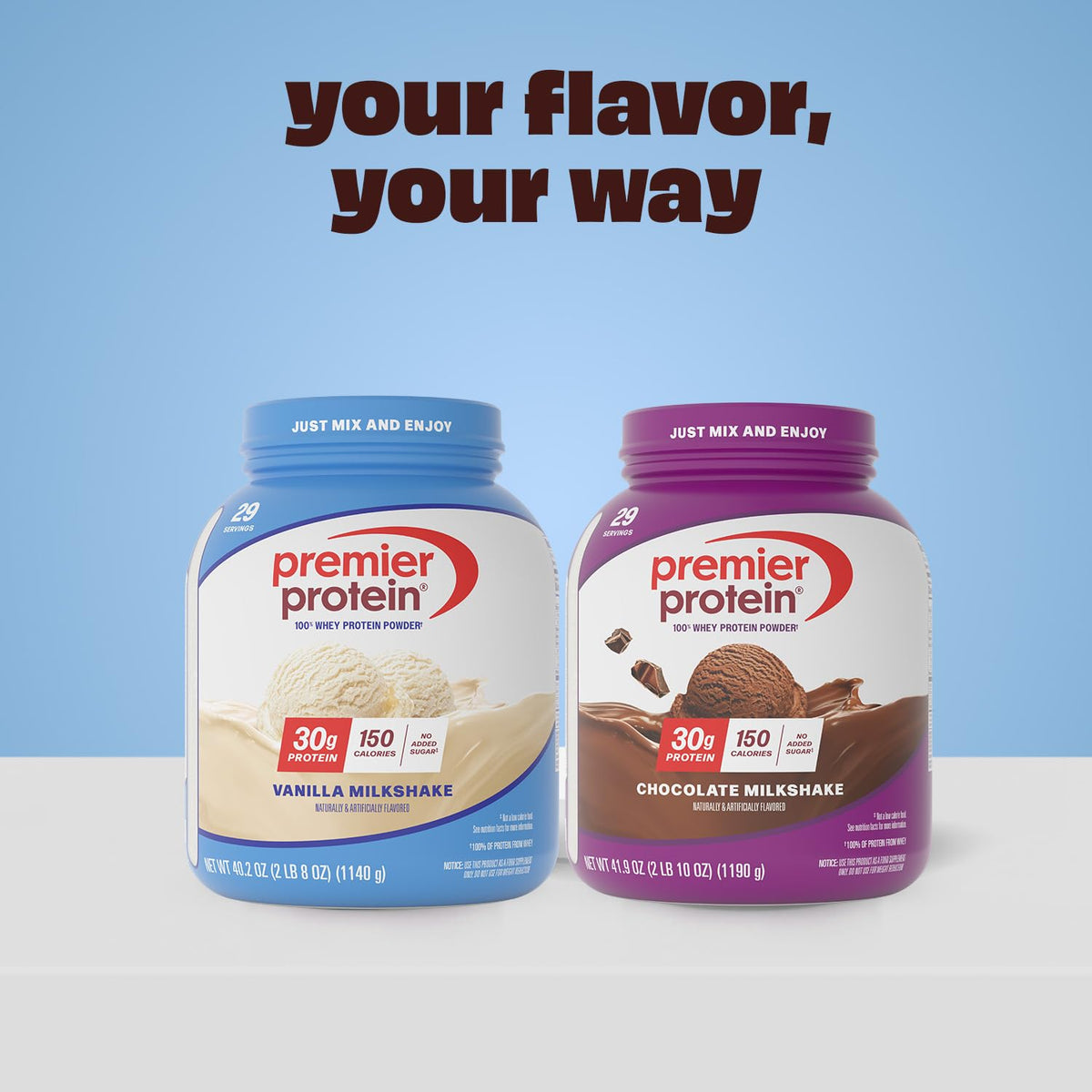 Premier Protein Protein Powder, 30g Protein, 1g Sugar, 100% Whey Protein, No Soy Ingredients, Gluten Free, Vanilla Milkshake, 29 Servings, 40.2oz