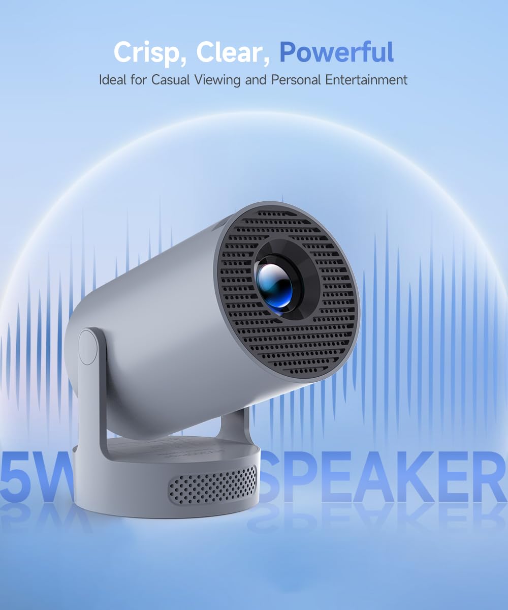 Magcubic Mini Projector with 4K Support, Portable Projecteur with WiFi 6 and Bluetooth 5.4, Auto Keystone, 200 ANSI, 180 Degree Rotation, Built-in Apps Smart Projector for Home Outdoor HY300PRO+