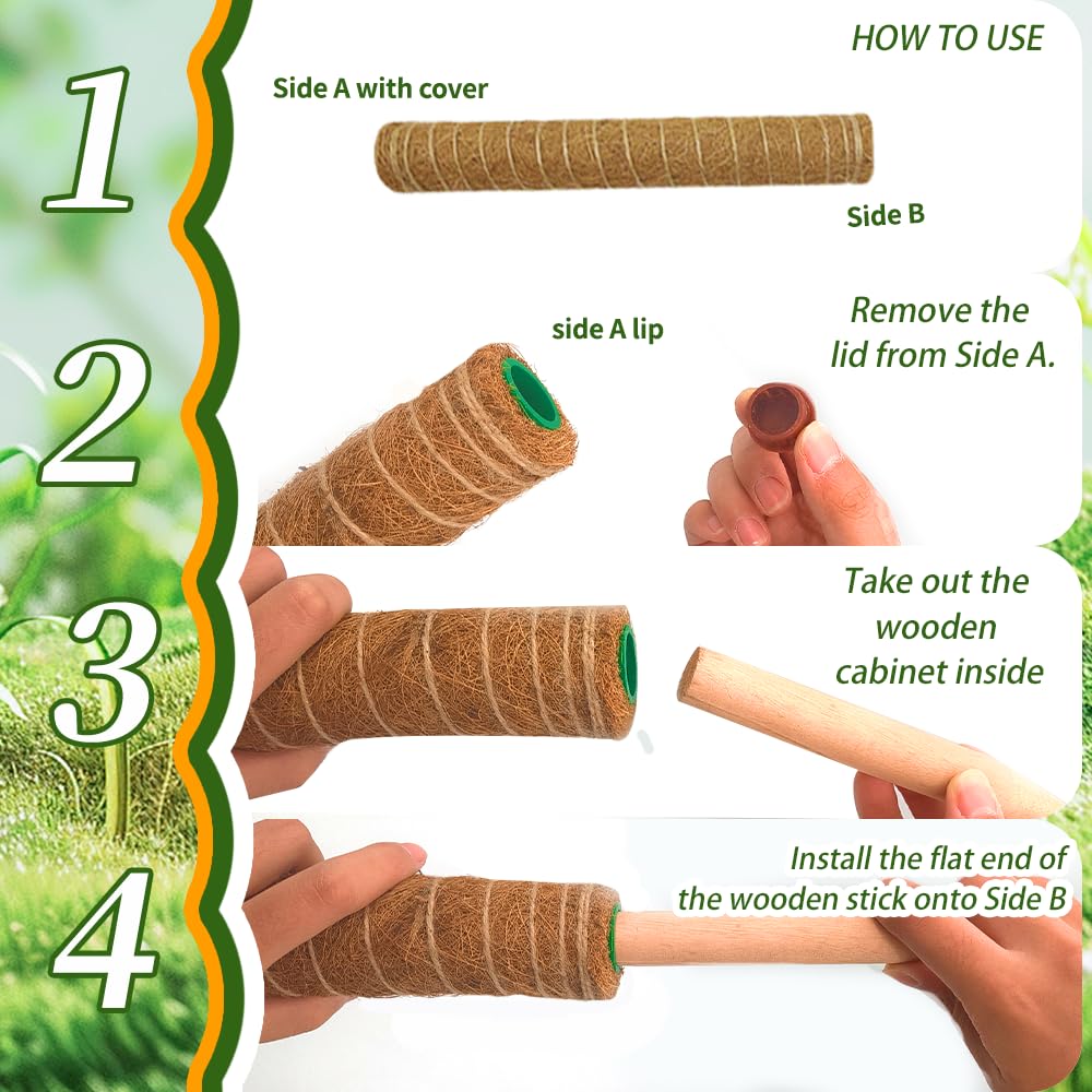Moss Pole Plant Support Monstera - 5 Pack Coco Coir Moss Stick Plants Climber Support Indoor Monstera Stake for Climbing Plants Live House Potted, Vine, Pothos, Philodendron to Grow Upwards - Available at All In One Marketplace Canada