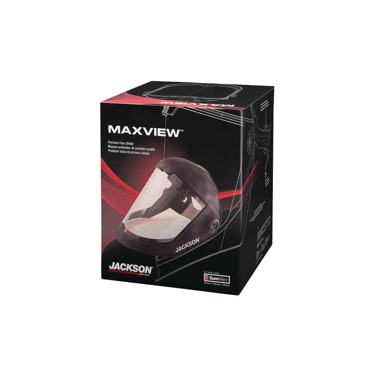 Jackson Safety Maxview Face Shield, Uncoated Clear Tint, for Work CSA Z94.3