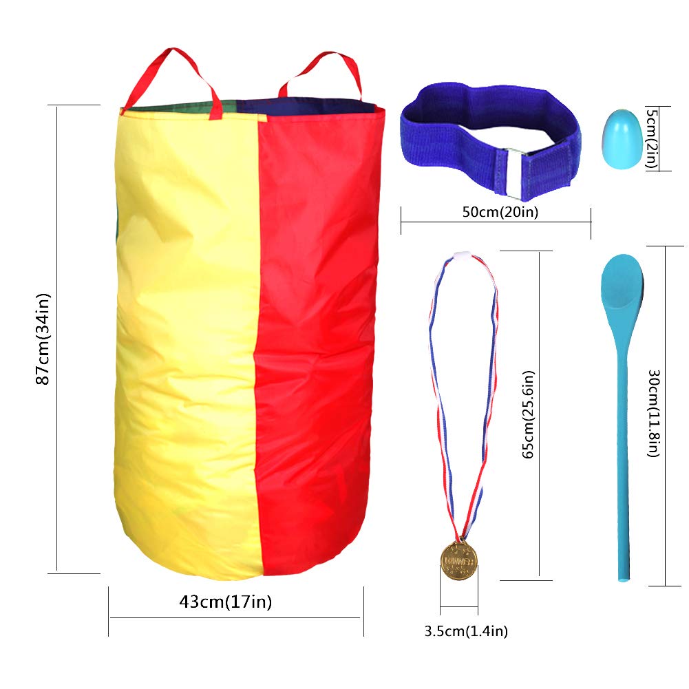 CWLAKON Outdoor Carnival Games Potato Sack Race Bags for Kids Adults, Egg and Spoon Race, 3 Legged Race Bands, Outside Backyard Lawn Yard Field Day Birthday Party Camping Picnic Family Reunion Game - Available at All In One Marketplace Canada