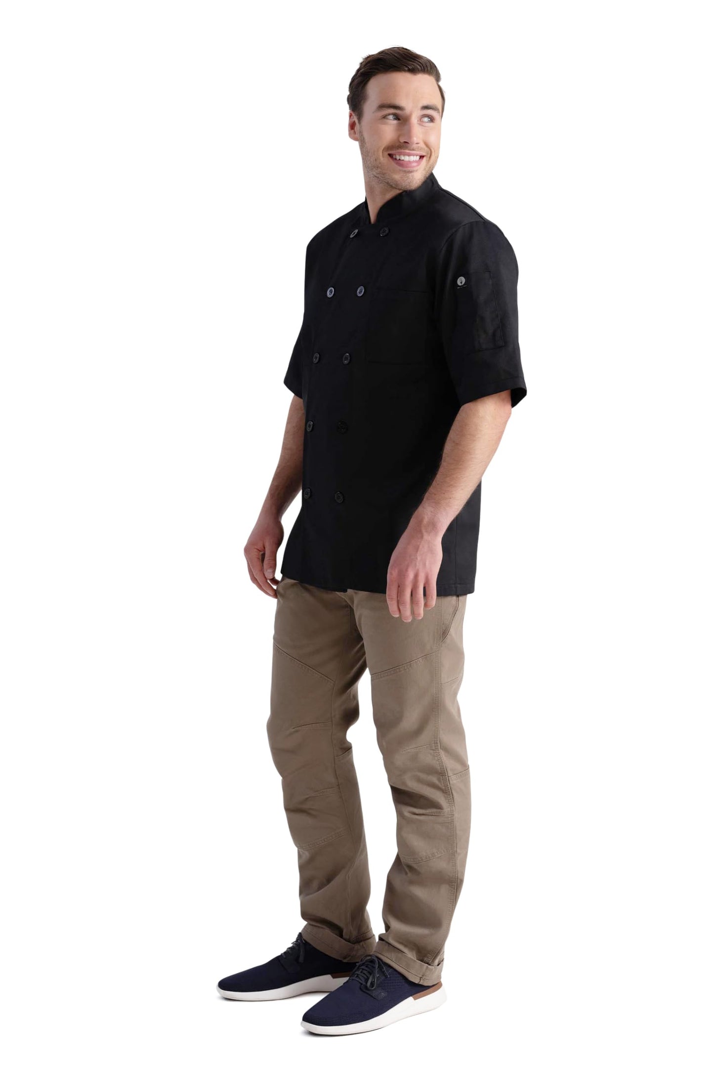 Chef Works Unisex Volnay Chef Coat, Black - New, Medium Chef Works