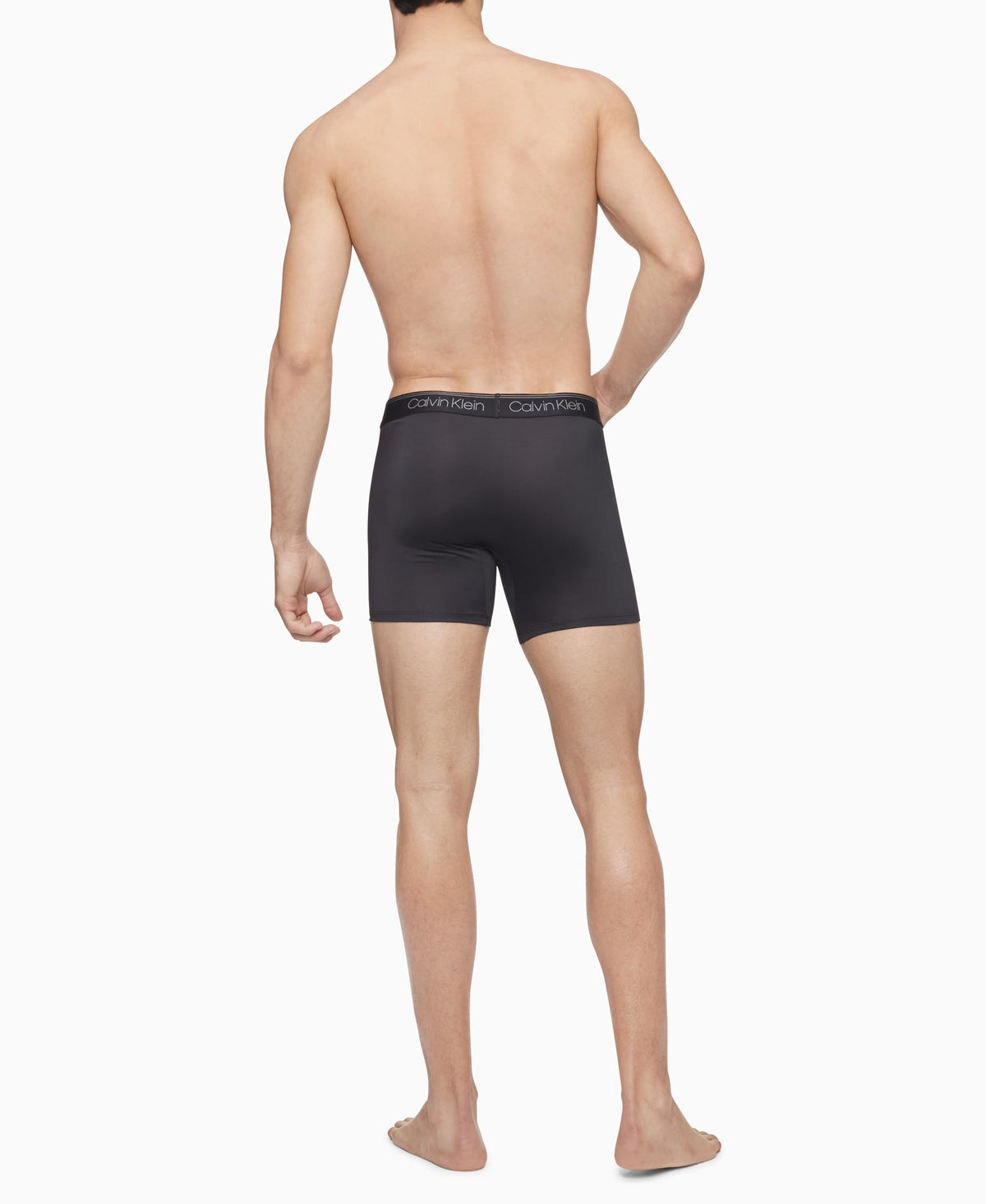 Calvin Klein Men's Microfiber Stretch 3-Pack Boxer Brief, Black, Medim