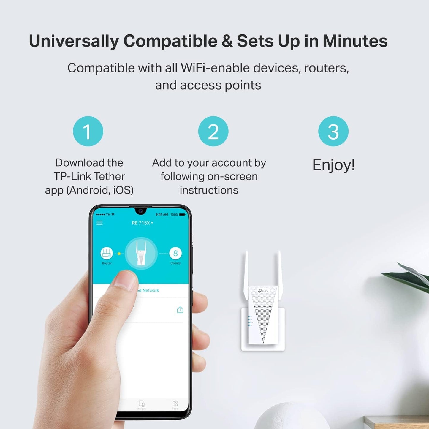 TP-Link AX3000 WiFi 6 Range Extender WiFi Booster (RE715X) – Dual-Band up to 3 Gbps, EasyMesh Compatible, OneMesh, Gigabit Port, Smart Signal Indicator, WPS Setup, WPA3 Security 🍁 All In One Marketplace Canada
