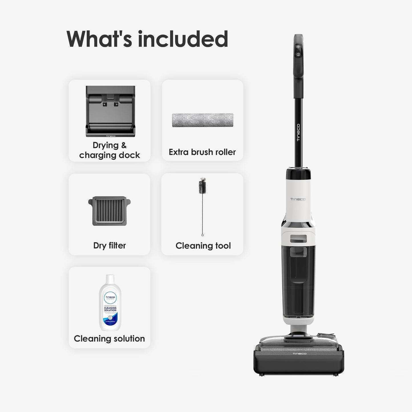 Tineco Floor ONE Stretch S6 Cordless Wet Dry Vacuum Cleaner, 180°Lay-Flat Smart Vacuum Mop, 40 Minutes Long Runtime 158℉ Flashdry Self-Cleaning, Dual-Sided Edge Cleaning Lightweight Floor Cleaner - Available at All In One Marketplace Canada