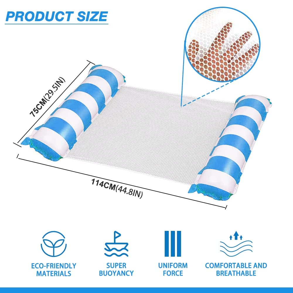 FUNNYTA 2 Pack Water Hammock, 4-in-1 Multi-Portable Water Pool Float Hammock (Saddle, Lounge Chair, Hammock and Drifter) for Adults, Suitable for Travel, Family and Recreation