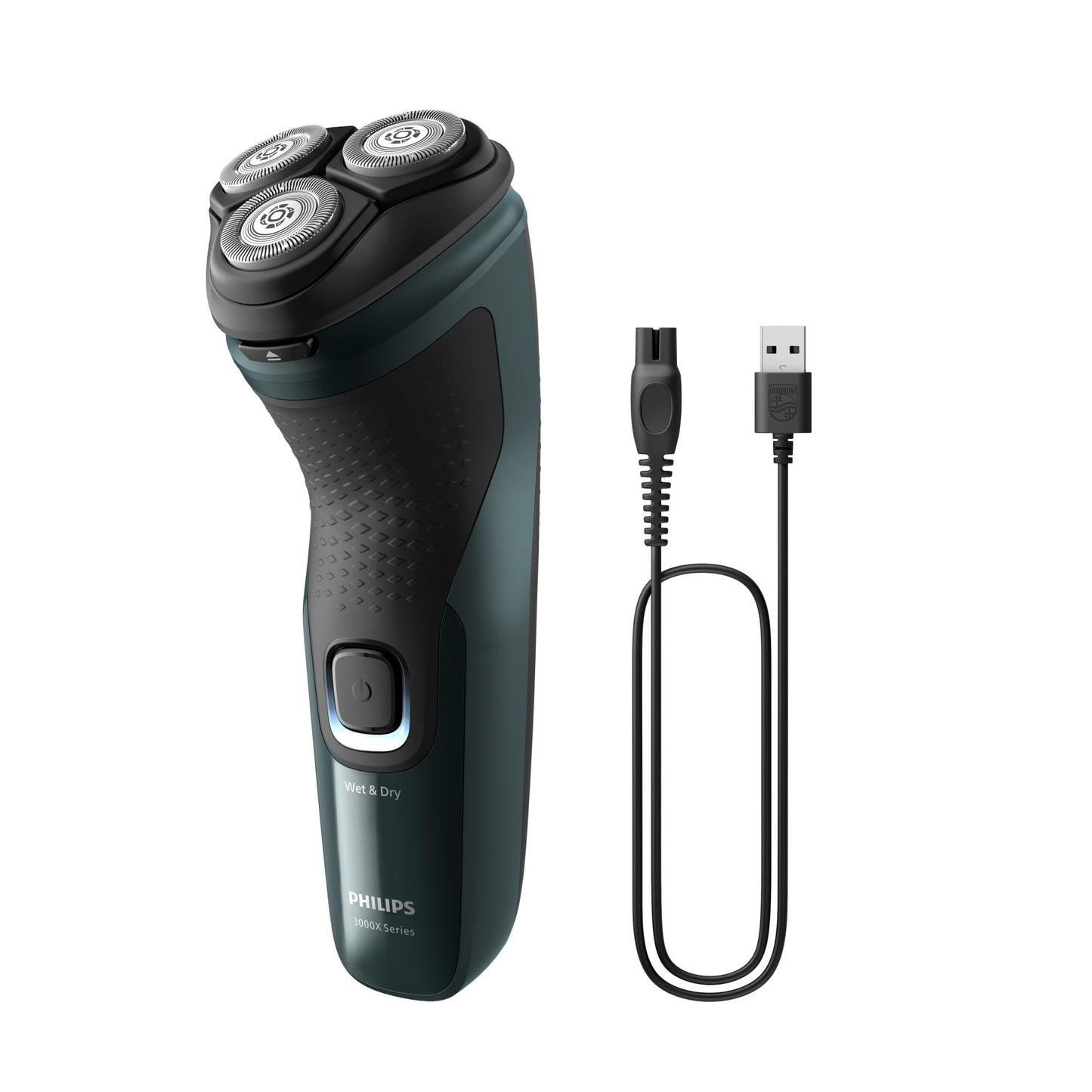 Philips Shaver 3000X Series, Wet and Dry Electric Shaver, SkinProtect Technology, Pop-up Trimmer, P-cap, Dark Forest Green, Model X3002/00 - Available at All In One Marketplace Canada
