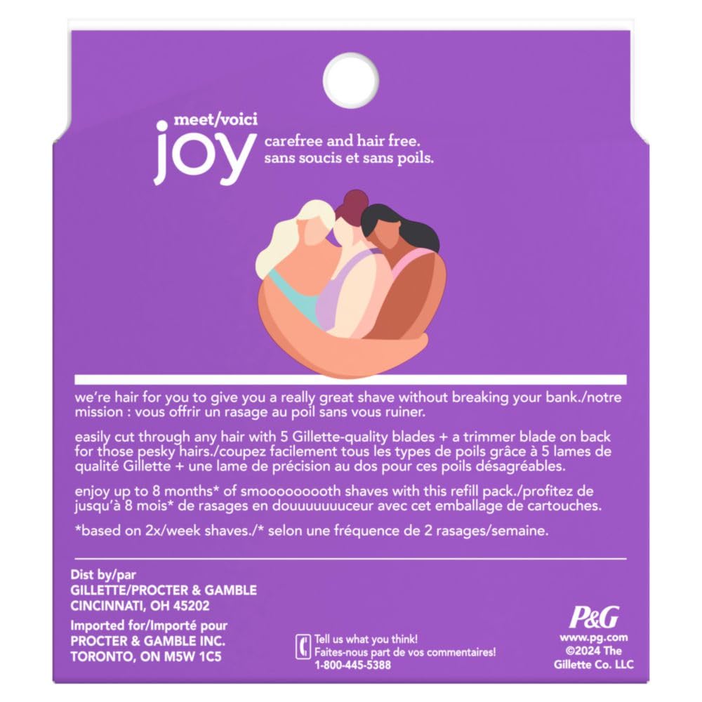 Joy Five-Bladed Women’s Razor Refills, 8 Counts