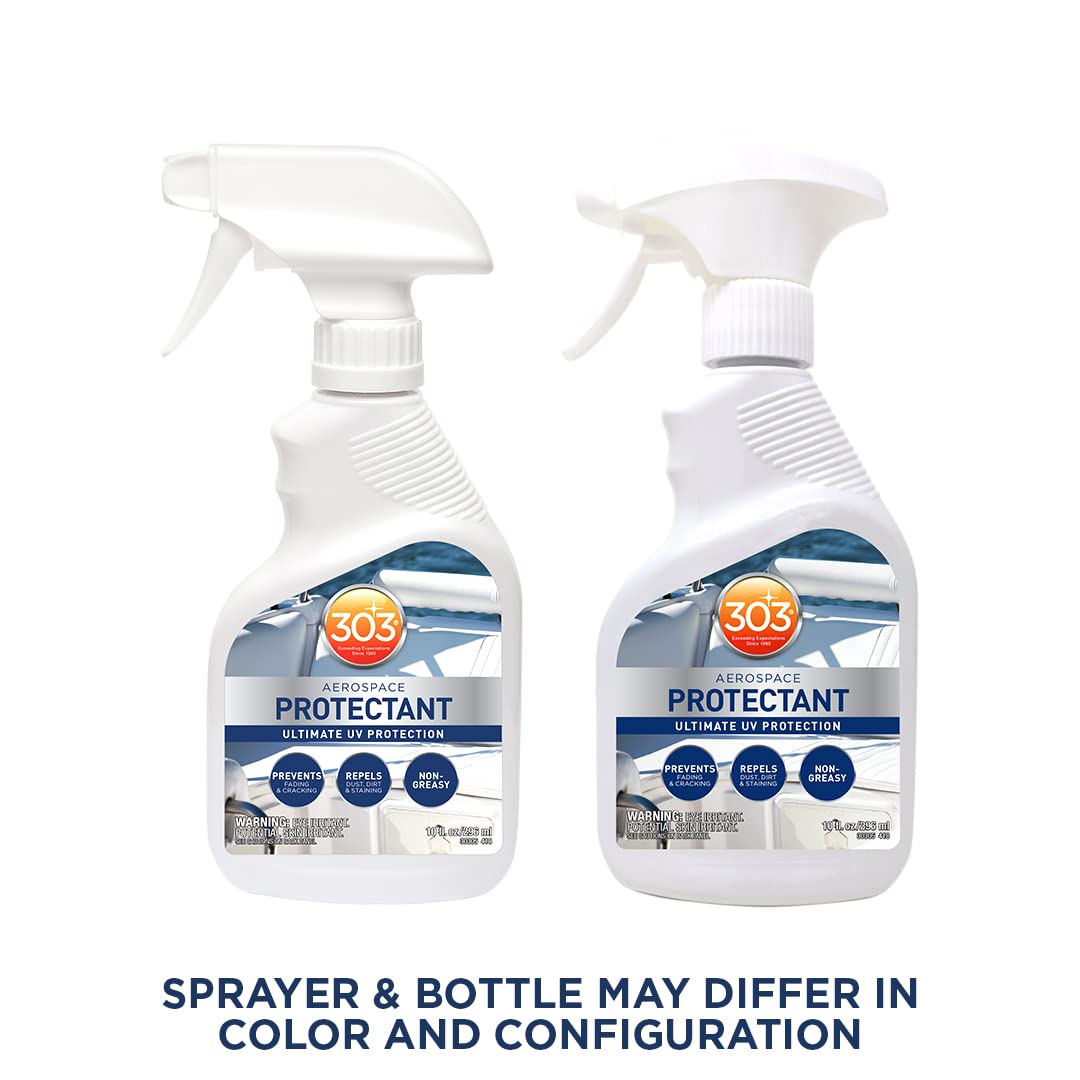 303 Marine UV Protectant for Vinyl, Plastic, Rubber, Fiberglass, Leather and More Dust and Dirt Repellant - Non-Toxic, Matte Finish - 10 fl. oz. (30305)