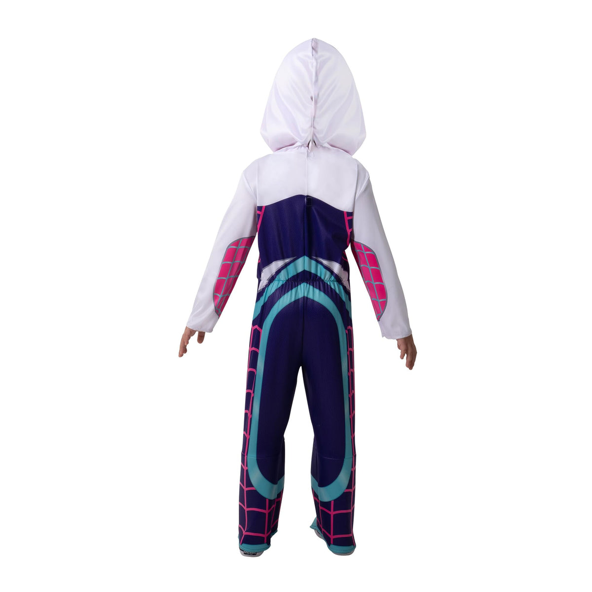 Marvel Ghost-Spider Official Toddler Halloween Costume - Premium Quality Hooded Jumpsuit and Fabric Headpiece (3T-4T)
