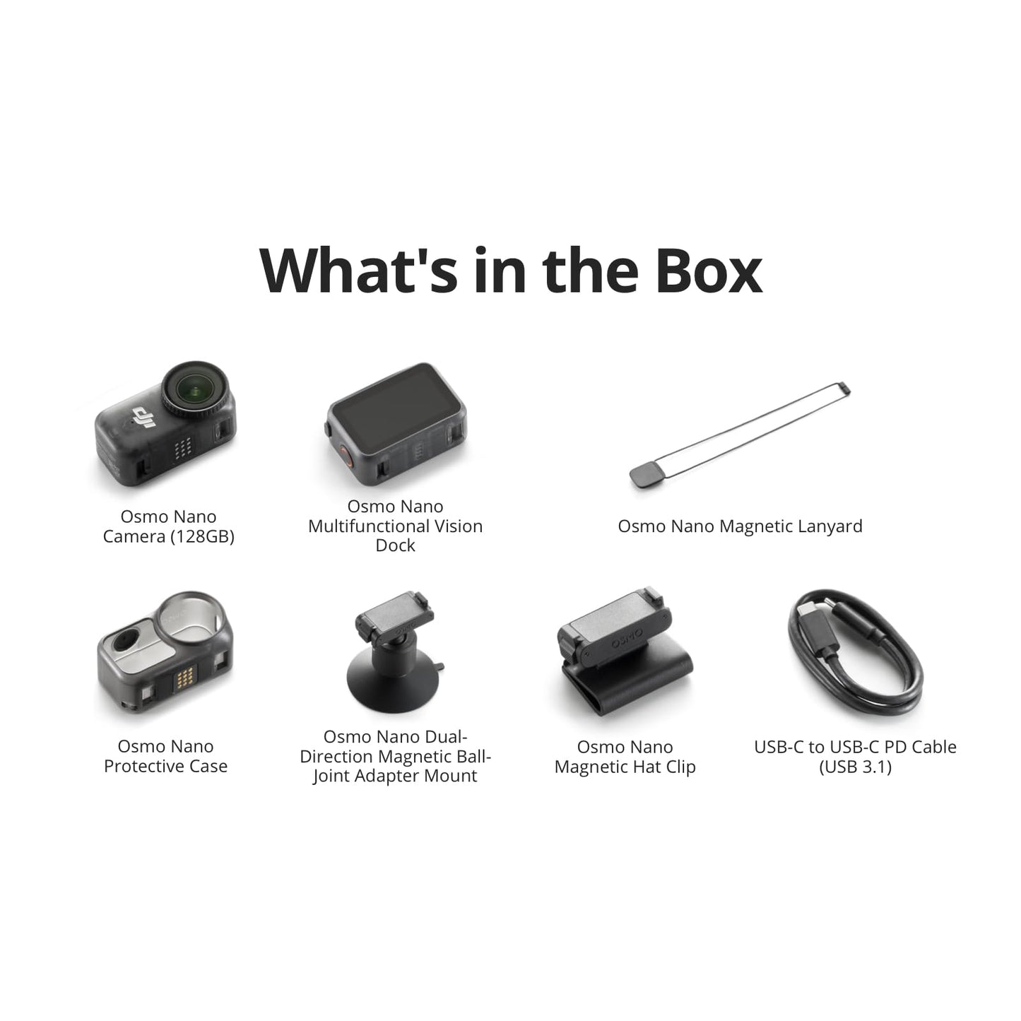 DJI Osmo Nano Standard Combo (128GB), 4K Wearable Camera, 1/1.3″ Sensor DJI
