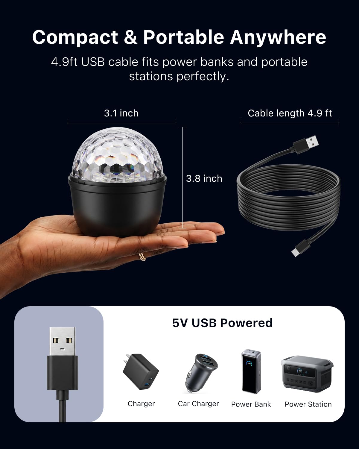 FALOVE 2 Pack Cupcake RGB Disco Ball Lights for Party & Ambient Night Light 🍁 All In One Marketplace Canada