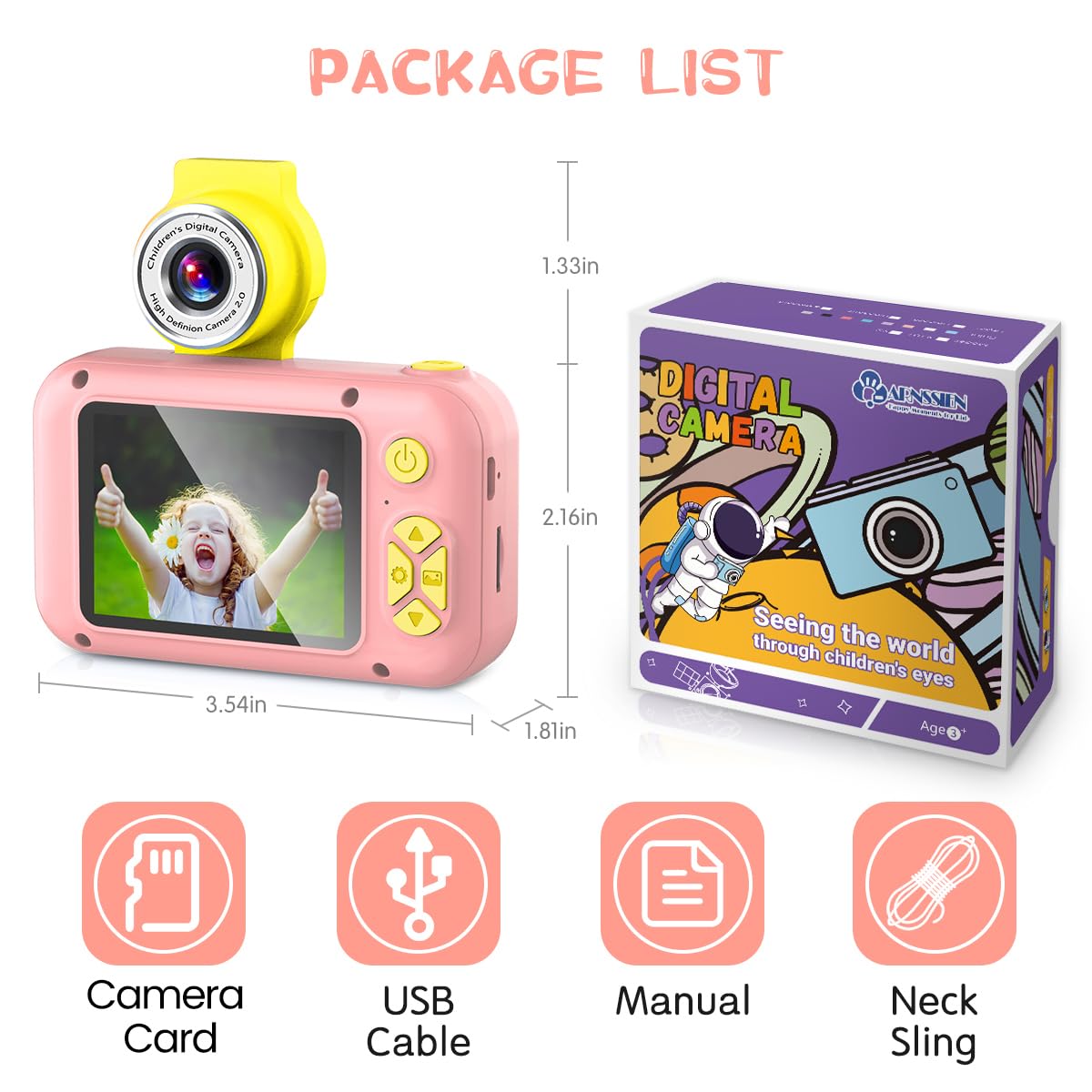 ARNSSIEN Kids Camera with Video,180°Flip Lens,2.4" Selfie Camera for Kids 🍁 All In One Marketplace Canada