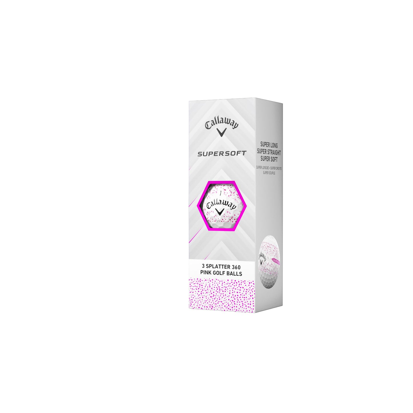 Ballons de golf Callaway Golf Supersoft (2025, éclaboussures roses)