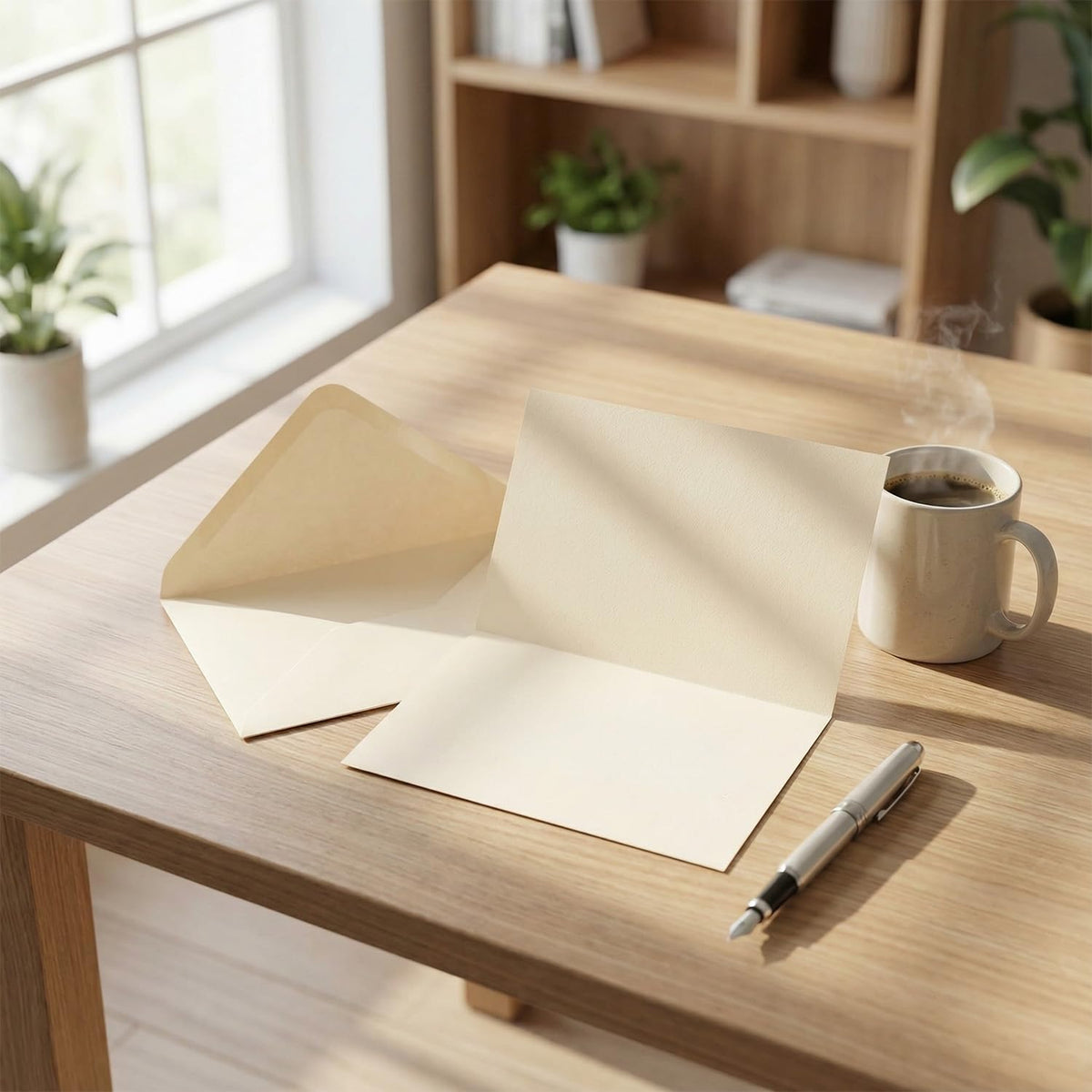 Acidea 50 Pack Ivory A6 Envelopes with Plain Cards, 120GSM Envelopes with 250GSM Folding Blank Cards and Gold Stickers, Perfect Stationary Set for Wedding Invitations, Birthday, Holiday, Greeting Card 🍁 All In One Marketplace Canada