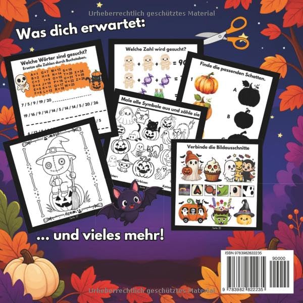 Halloween wird bunt und kreativ. Großes Beschäftigungsbuch für Grundschulkinder von 6 bis 10 Jahren.