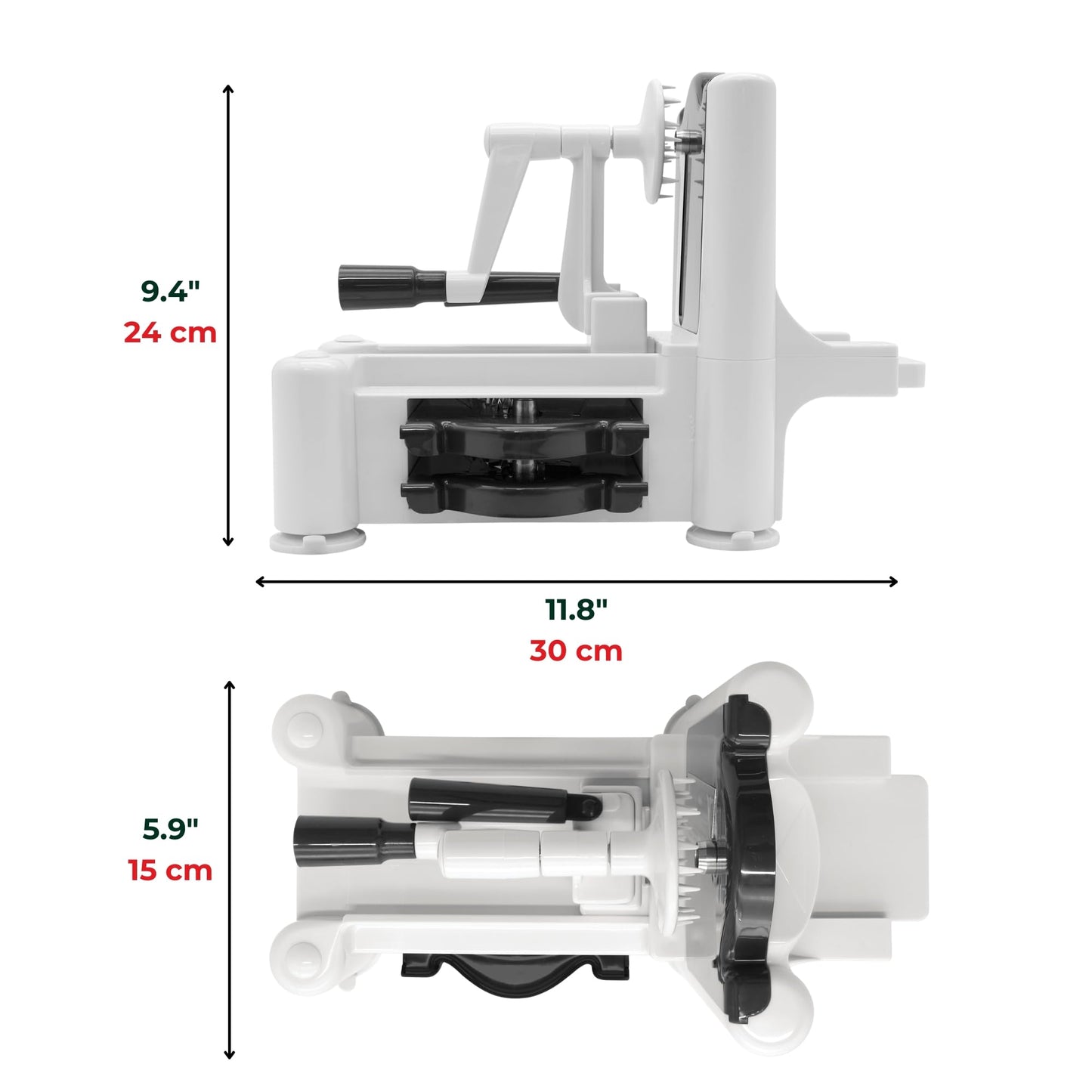 Starfrit Spiralizer, 4 Blades, Veggie Noodle Maker, Suction Base Starfrit