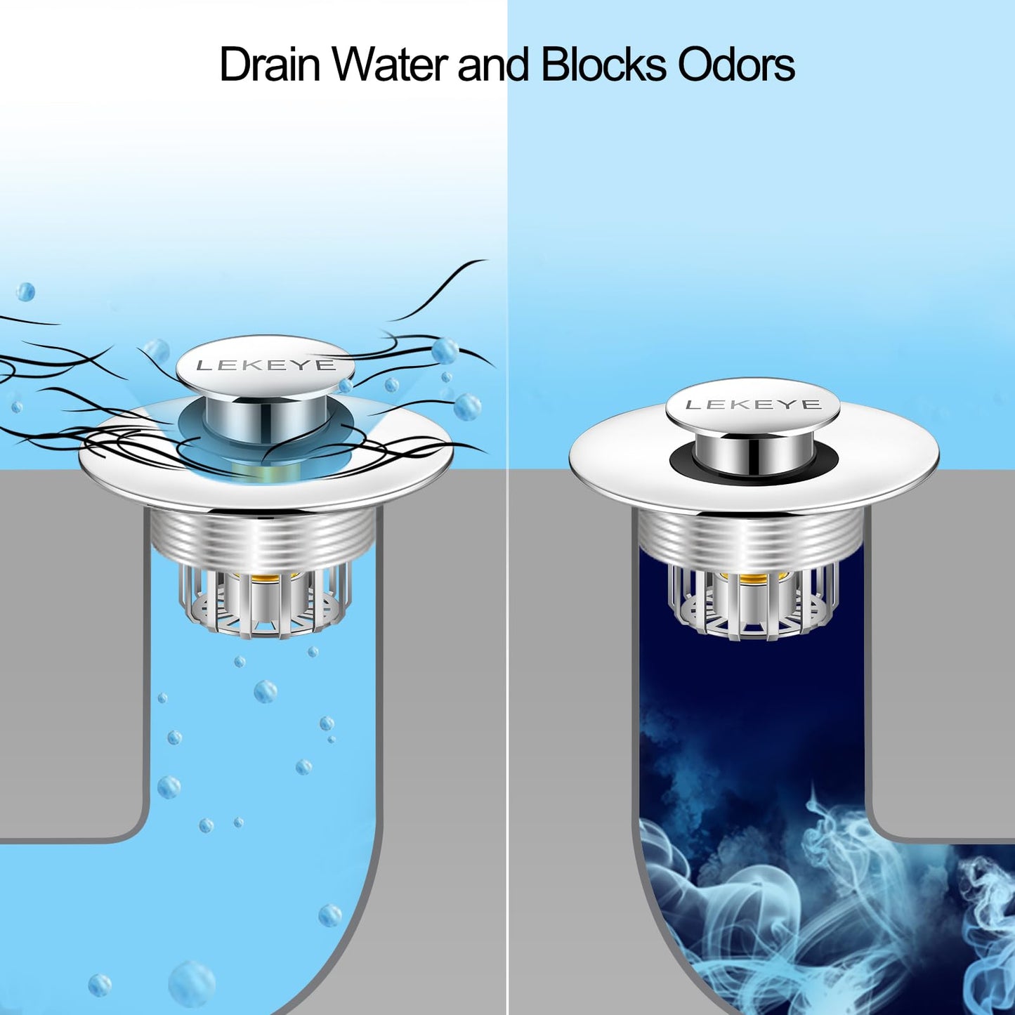 LEKEYE Tub Stopper | Shower Drain Hair Catcher | Pop-up Drain Stopper with Strainer | Bathroom Bathtub Plug | Drain Protector for 1-1/2 to 1-3/4" Bath Drain Hole - Available at All In One Marketplace Canada