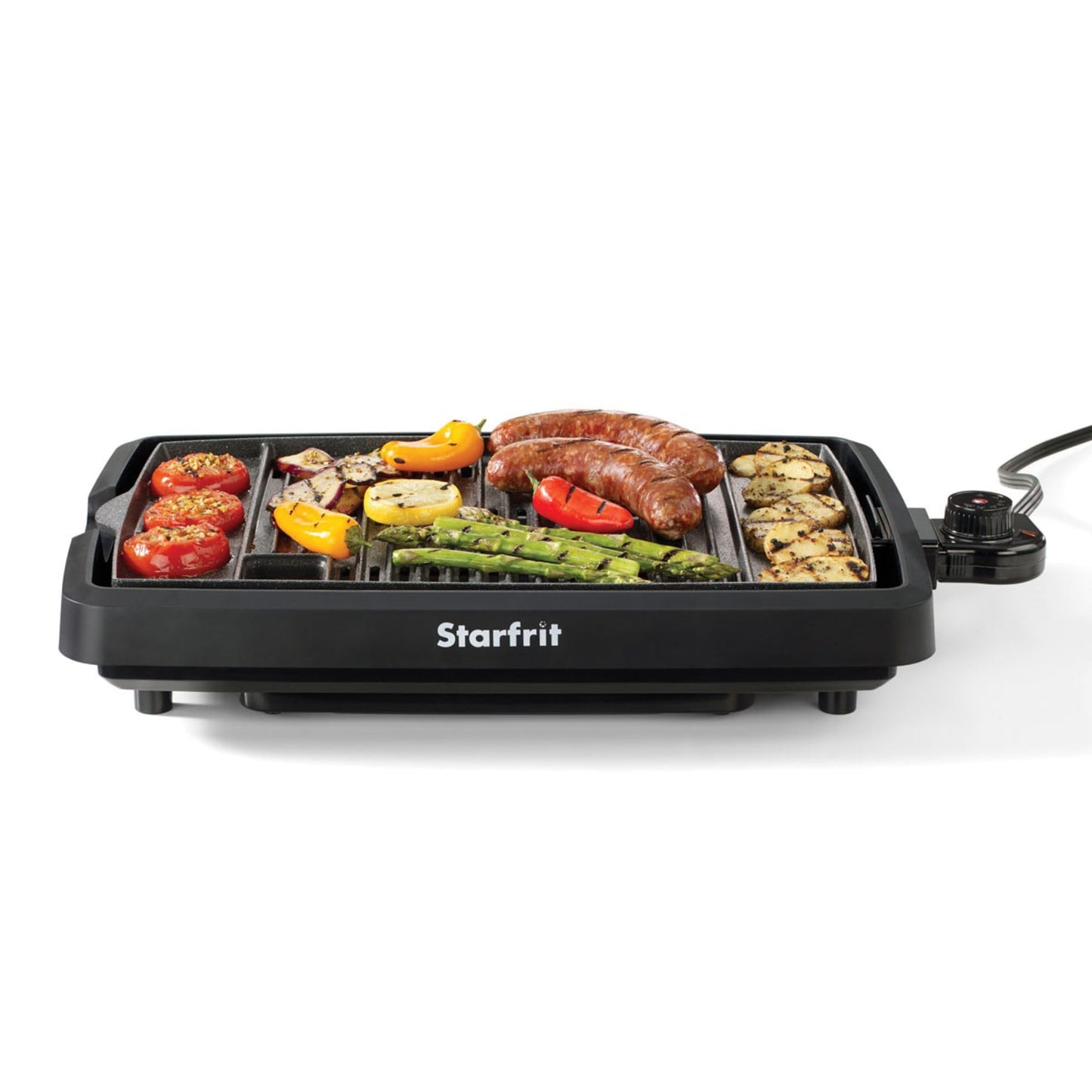 Starfrit The Rock Indoor Smokeless Electric BBQ Grill - Non-Stick 10" x 16" Cooking Surface - Adjustable Temperature - Available at All In One Marketplace Canada