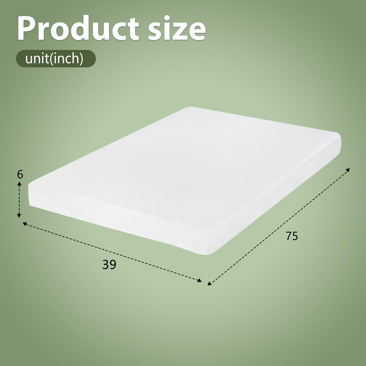 FDW 6 Inch Gel Memory Foam Mattress Medium-Firm Mattress for Pressure Relief & Cooler Sleep Mattress for Kid Adults CertiPUR-US Certified Mattress in a Box, Twin