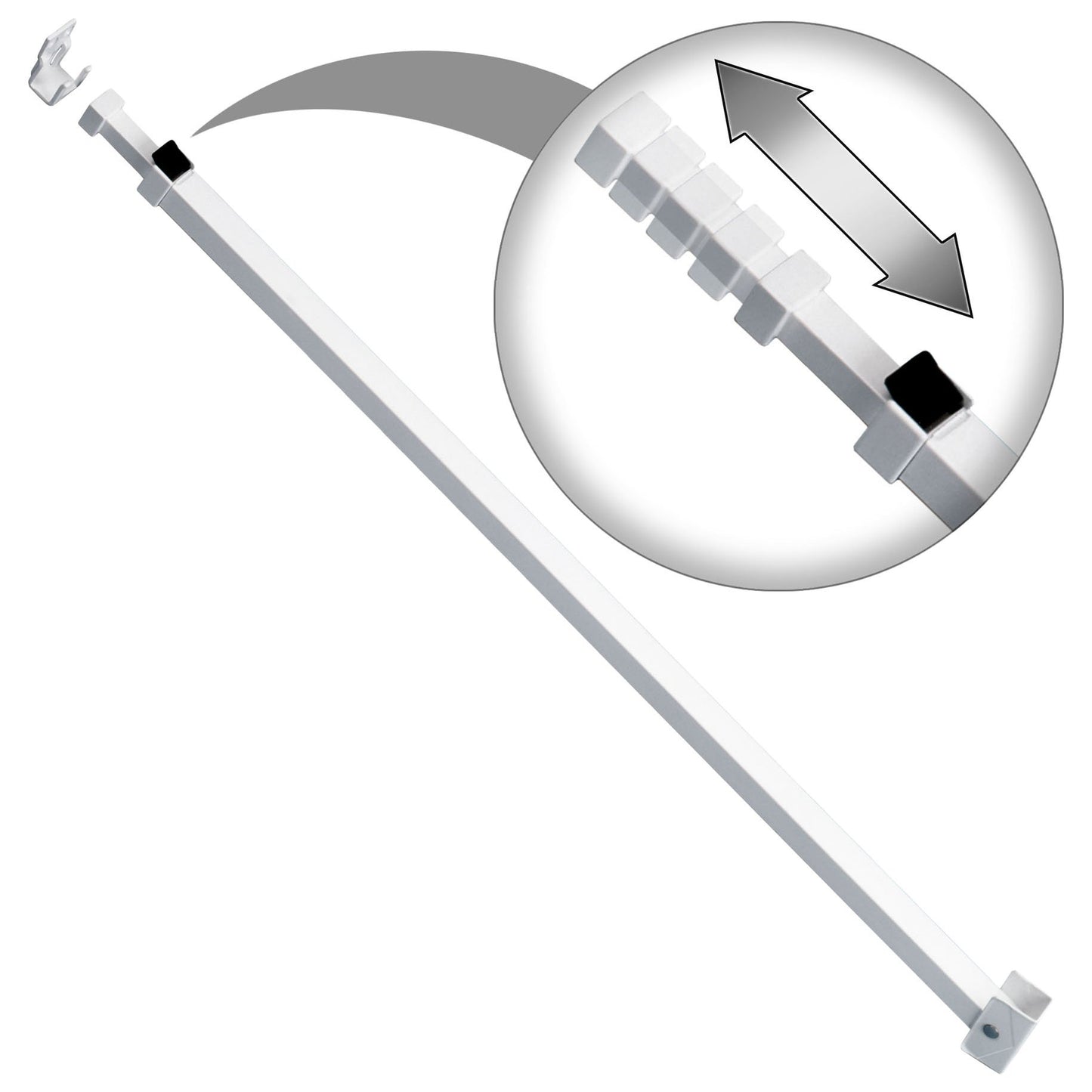 Ideal Security Sliding Patio Door Security Bar with Child-Proof Lock, Extendable, White (25.75-47.5 Inches) Ideal Security