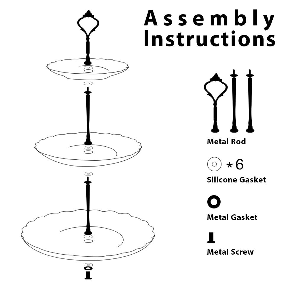 Pukka Home 3 Tier Ceramic Cake Stand Wedding, Dessert Cupcake Stand for Tea Party Serving Platter 🍁 All In One Marketplace Canada